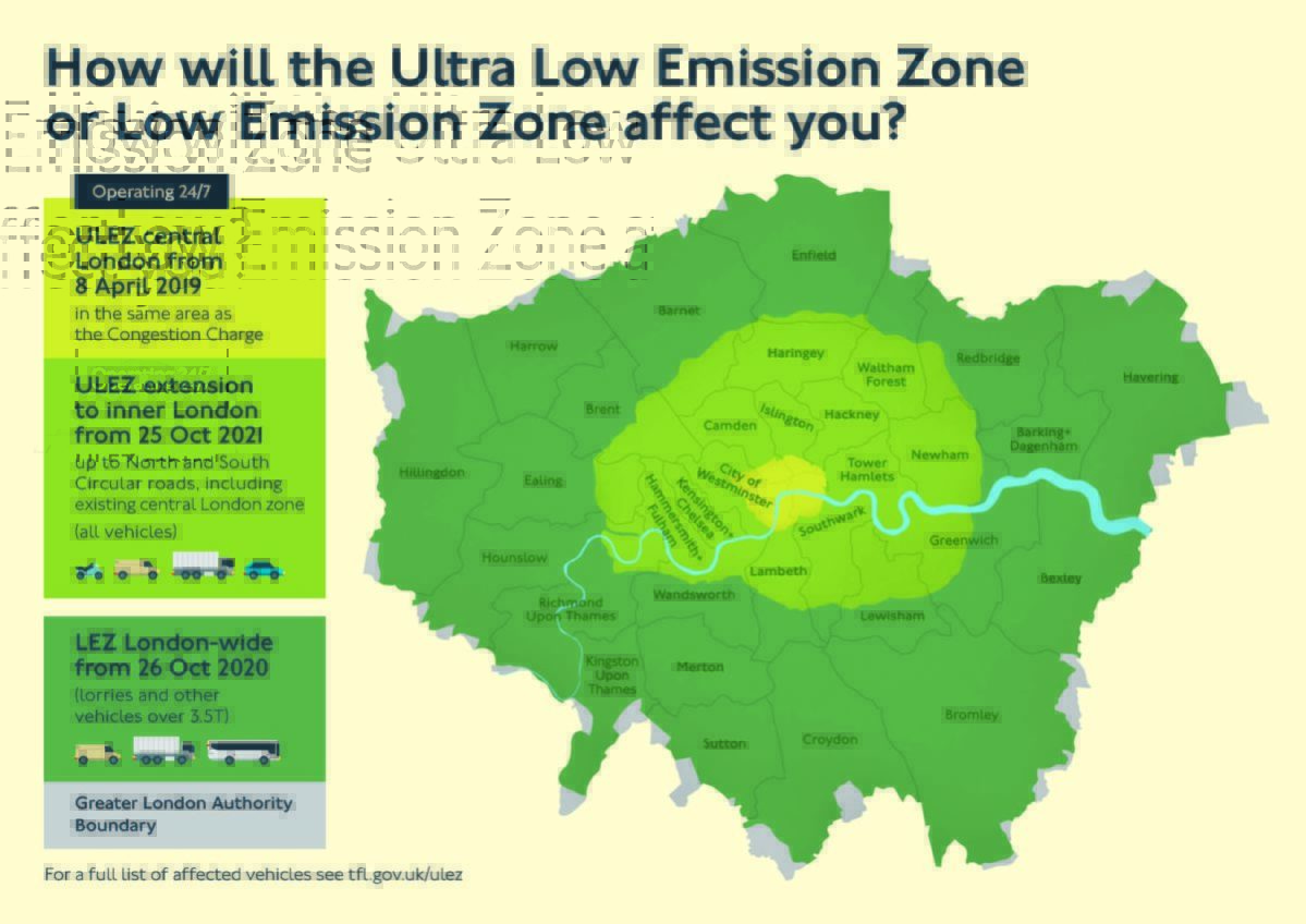 Map of the ULEZ boundaries and expansion area.