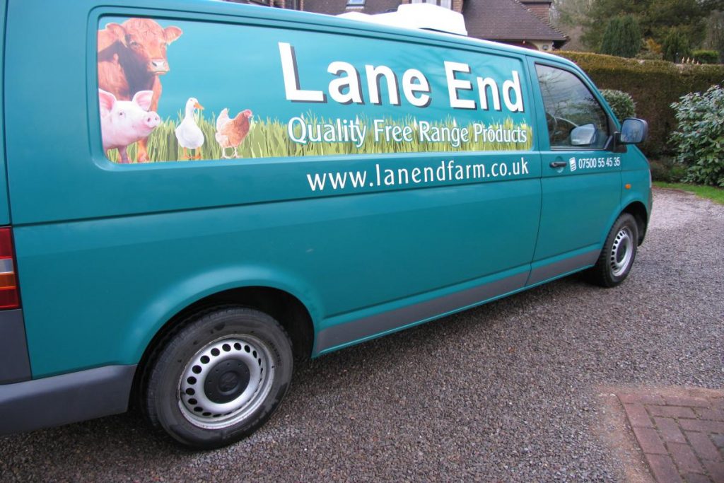 DMR's first refrigerated van under their old business, Lane End Farm