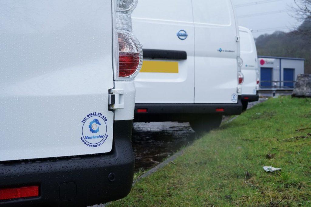 Caerphilly Council's new fleet of 100% electric oven vans, supplied by Vantastec Ltd