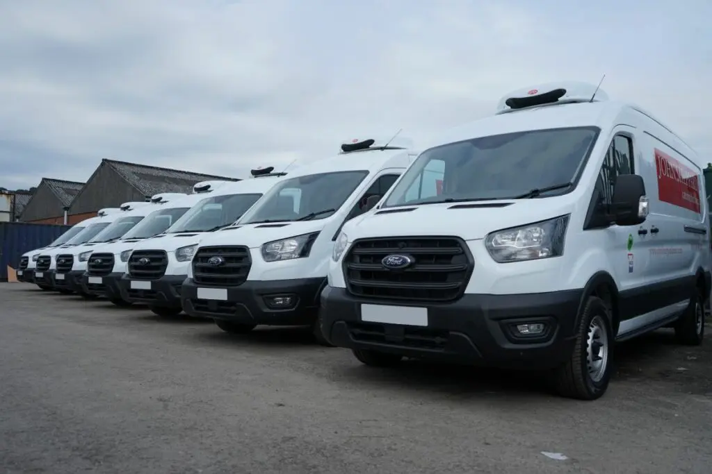 Fleet of Ford Transit refrigerated vans