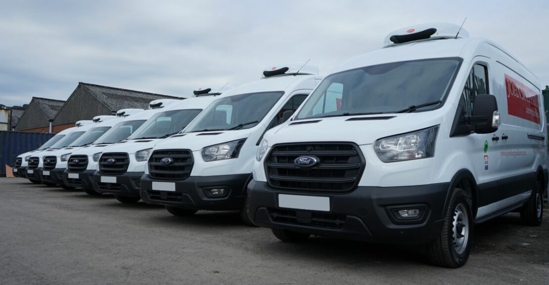 Fleet of Ford Transit refrigerated vans