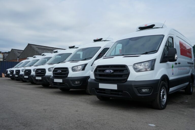 Fleet of Ford Transit refrigerated vans