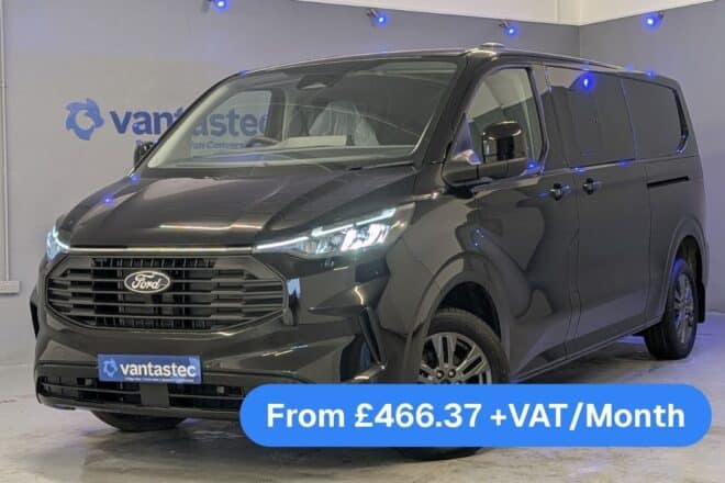 Black Ford Transit Custom Crew Van