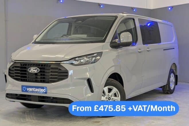 Grey Ford Custom Crew Van With Tailgate