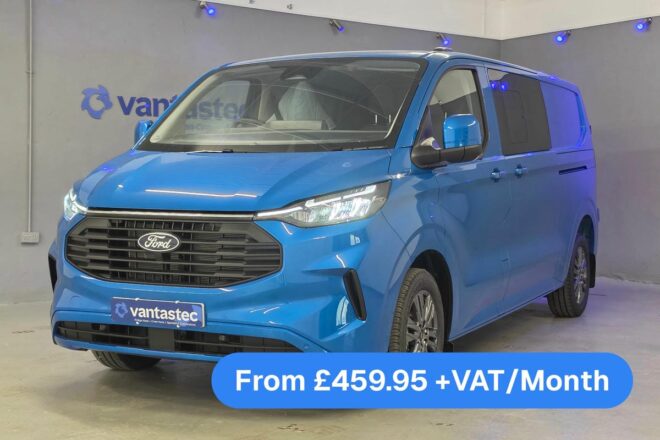 Digital Aqua Blue Ford Transit Custom Auto Crew Van