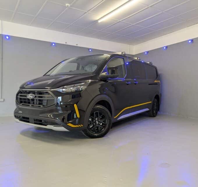 Black Ford Transit Custom Trail Crew Van