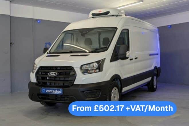 White Ford Transit Fridge Van