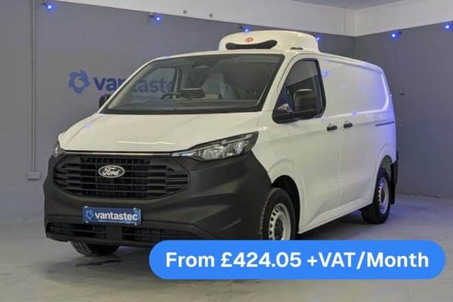 White Ford Transit Custom Fridge Van