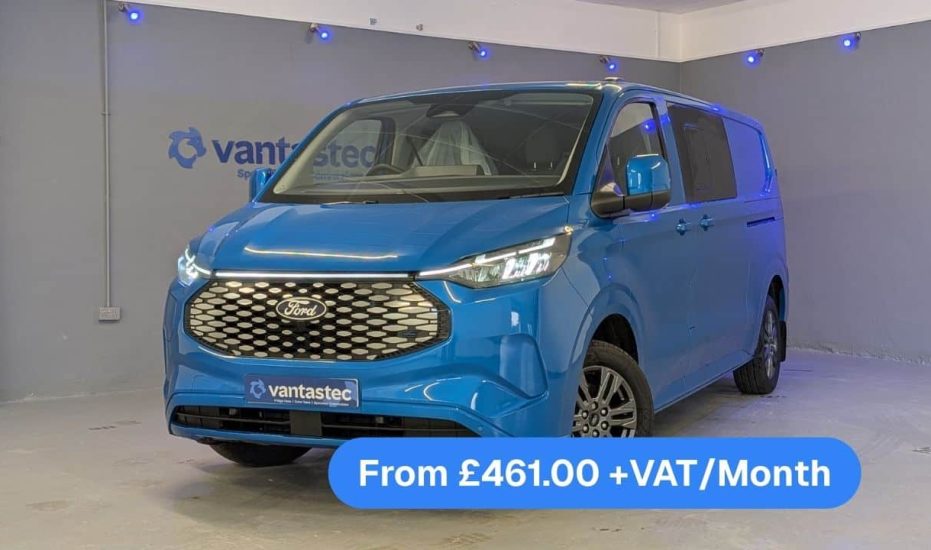 Blue Ford van with finance pricing