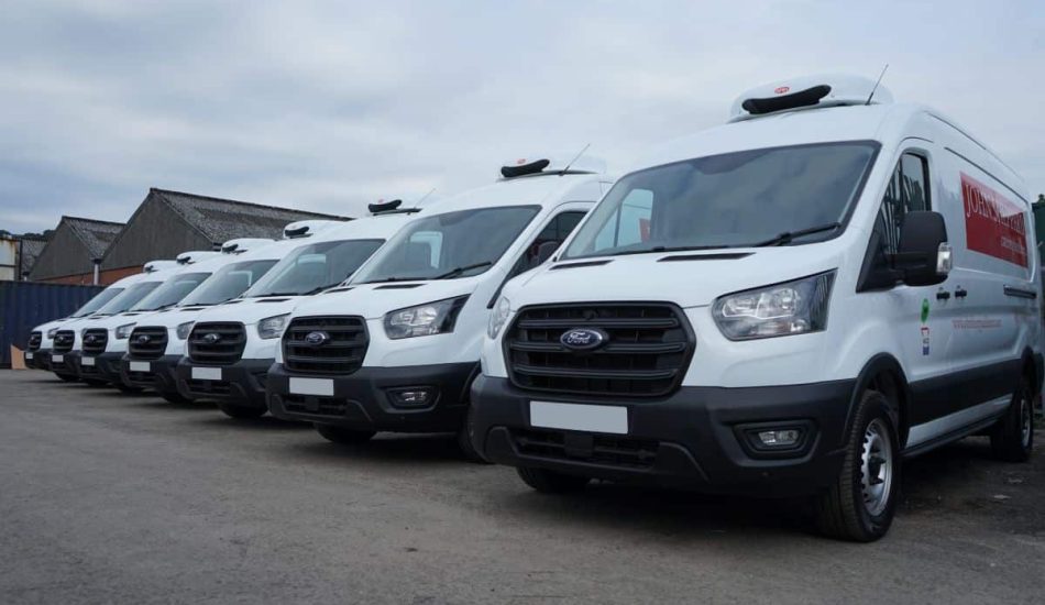 Fleet of Ford Transit refrigerated vans