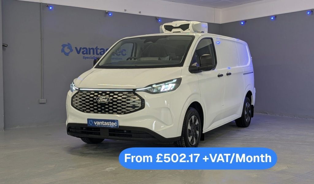 White Ford E Transit Custom Electric Fridge Van