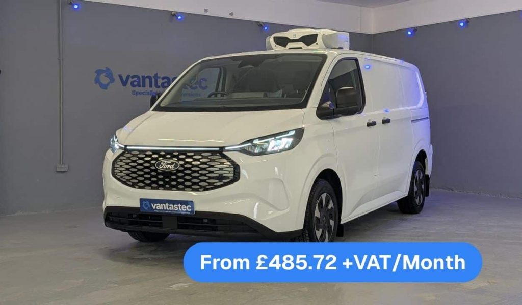 White Ford E Transit Custom Electric Fridge Van