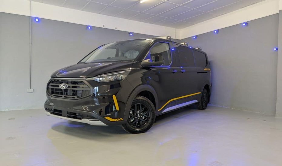 Black Ford Transit Custom Trail Crew Van