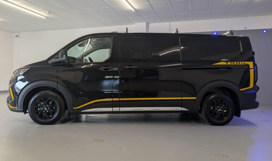 Black Ford Transit Custom Trail Crew Van