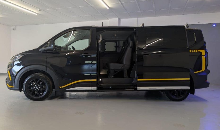 Black Ford Transit Custom Trail Crew Van