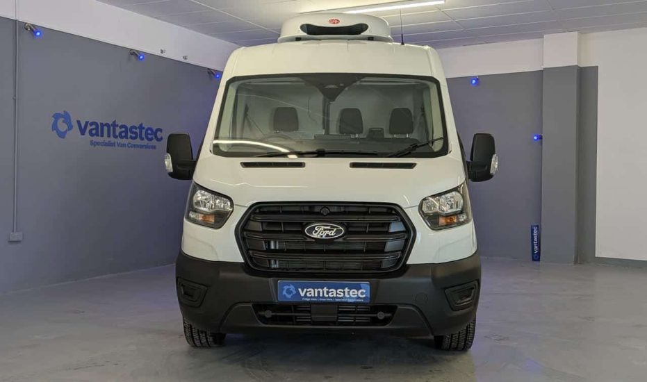 White Ford Transit Fridge Van