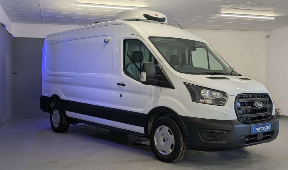White Ford Transit Fridge Van