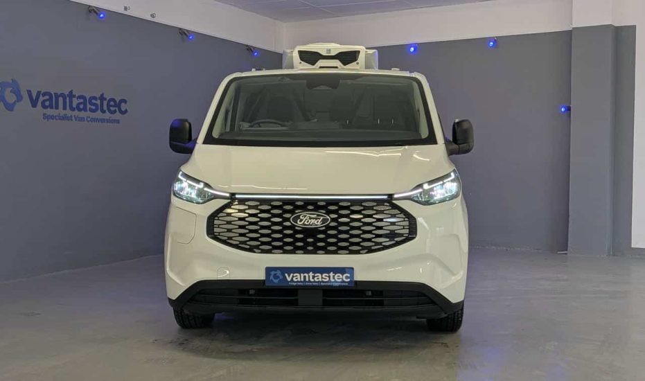 White Ford E Transit Custom Electric Fridge Van